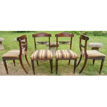 Sechs Regency Mahagoni Stühle Massivholz antik ca 1830