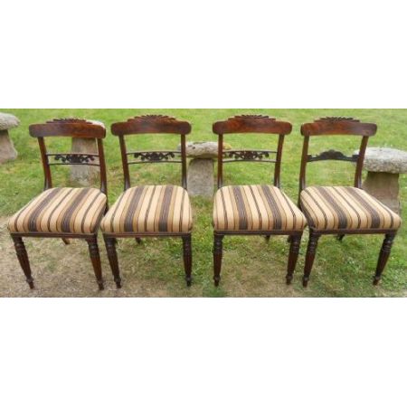 Sechs Regency Mahagoni Stühle Massivholz antik ca 1830