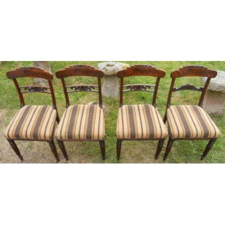 Sechs Regency Mahagoni Stühle Massivholz antik ca 1830