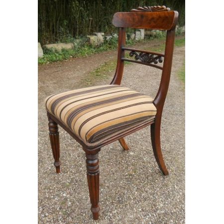 Sechs Regency Mahagoni Stühle Massivholz antik ca 1830