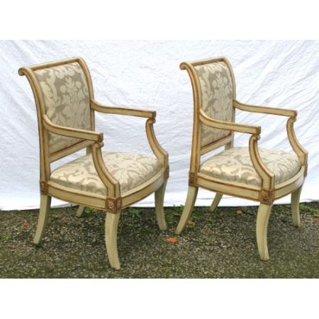 Paar italienisches Massivholz Stühle antik ca 1800