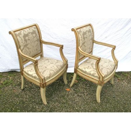 Paar italienisches Massivholz Stühle antik ca 1800