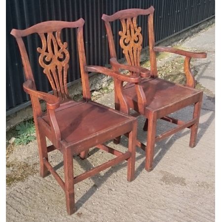 Paar Chippendale Stühle Massivholz antik ca 1790