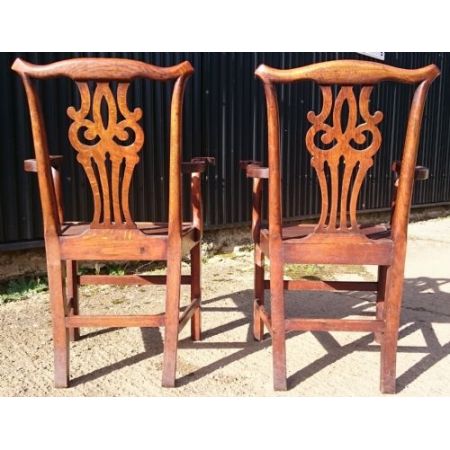 Paar Chippendale Stühle Massivholz antik ca 1790