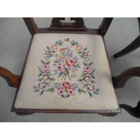 Paar Chippendale Mahagoni Stühle Massivholz antik ca 1920