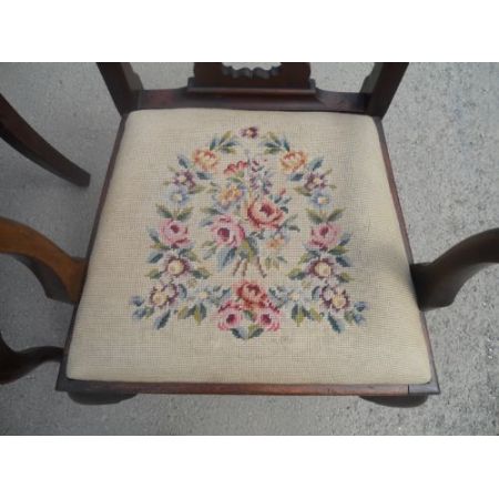 Paar Chippendale Mahagoni Stühle Massivholz antik ca 1920