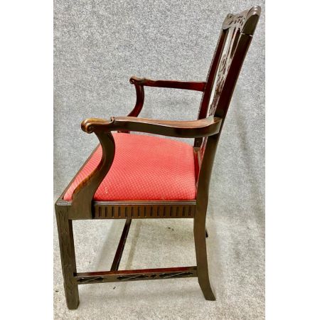 Paar Chippendale Mahagoni Stühle Massivholz antik 19. Jahrhundert