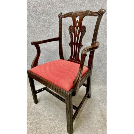 Paar Chippendale Mahagoni Stühle Massivholz antik 19. Jahrhundert