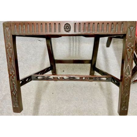 Paar Chippendale Mahagoni Stühle Massivholz antik 19. Jahrhundert