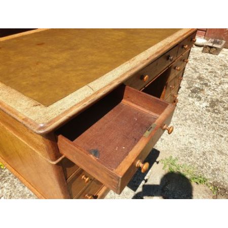 Viktorianischer Eichen Schreibtisch Massivholz antik ca 1880