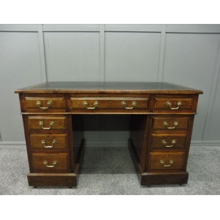 Viktorianischer Eichen Schreibtisch Massivholz antik ca 1890