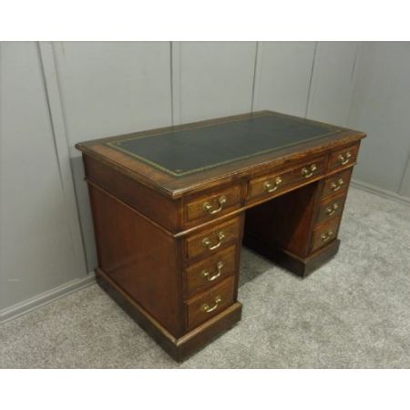 Viktorianischer Eichen Schreibtisch Massivholz antik ca 1890