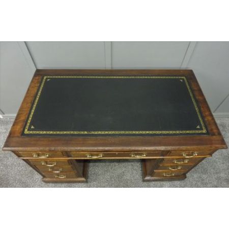 Viktorianischer Eichen Schreibtisch Massivholz antik ca 1890