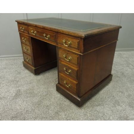 Viktorianischer Eichen Schreibtisch Massivholz antik ca 1890