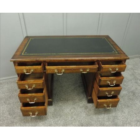 Viktorianischer Eichen Schreibtisch Massivholz antik ca 1890