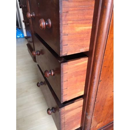 Viktorianischer Mahagoni Zylinder Schreibtisch Massivholz antik ca 1880