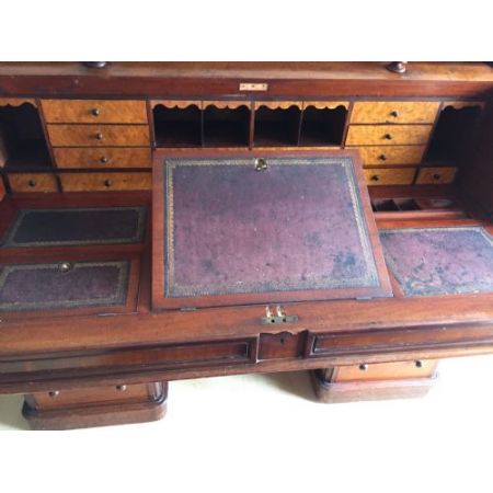 Viktorianischer Mahagoni Zylinder Schreibtisch Massivholz antik ca 1880