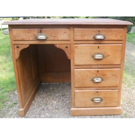 Edwardianischer Kiefernholz Schreibtisch Massivholz Weichholz antik ca 1900