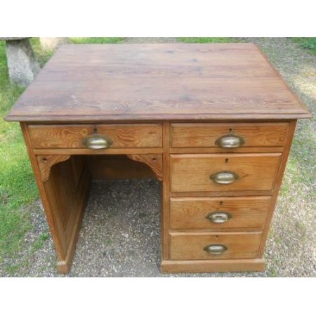 Edwardianischer Kiefernholz Schreibtisch Massivholz Weichholz antik ca 1900