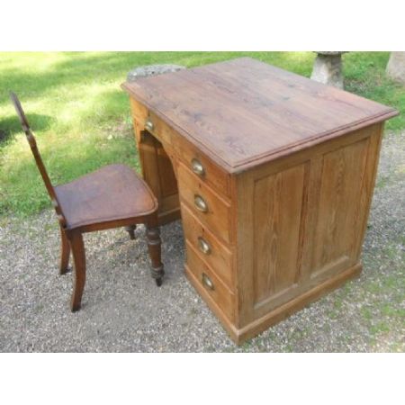 Edwardianischer Kiefernholz Schreibtisch Massivholz Weichholz antik ca 1900