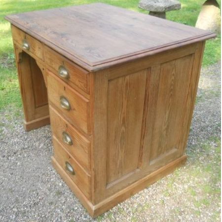 Edwardianischer Kiefernholz Schreibtisch Massivholz Weichholz antik ca 1900