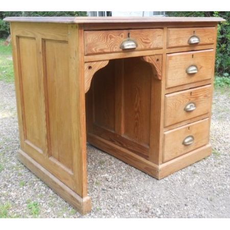 Edwardianischer Kiefernholz Schreibtisch Massivholz Weichholz antik ca 1900