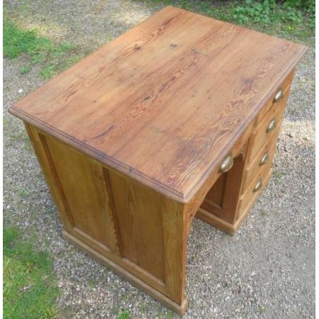 Edwardianischer Kiefernholz Schreibtisch Massivholz Weichholz antik ca 1900