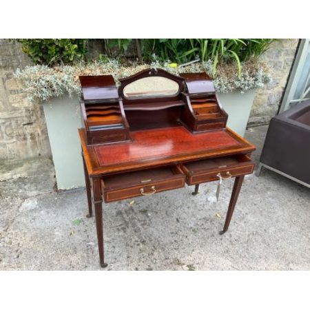 Mahagoni Schreibtisch Satinwood Massivholz antik ca 1890