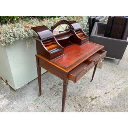 Mahagoni Schreibtisch Satinwood Massivholz antik ca 1890