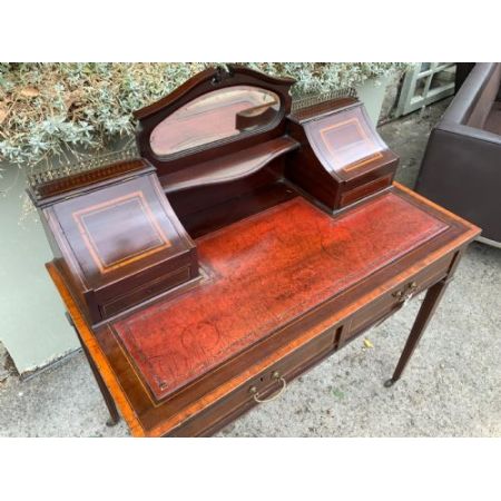 Mahagoni Schreibtisch Satinwood Massivholz antik ca 1890