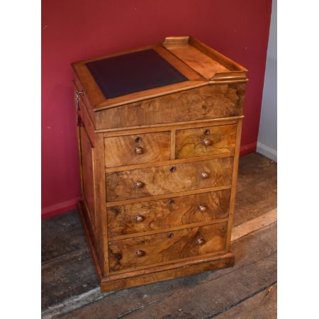 Viktorianischer Nussbaum Davenport Massivholz antik ca 1850