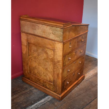 Viktorianischer Nussbaum Davenport Massivholz antik ca 1850