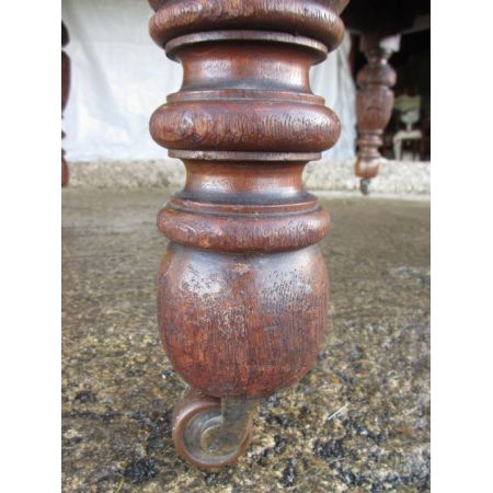 Viktorianischer Eichen Schreibtisch Massivholz antik ca 1880