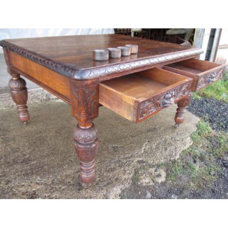 Viktorianischer Eichen Schreibtisch Massivholz antik ca 1880