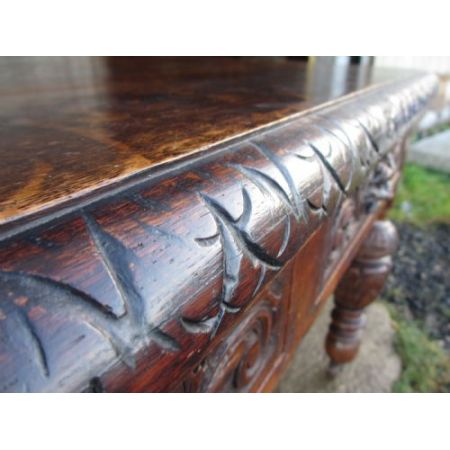 Viktorianischer Eichen Schreibtisch Massivholz antik ca 1880