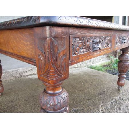 Viktorianischer Eichen Schreibtisch Massivholz antik ca 1880