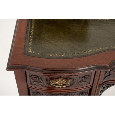 Chippendale Mahagoni Schreibtisch Massivholz antik ca 1890