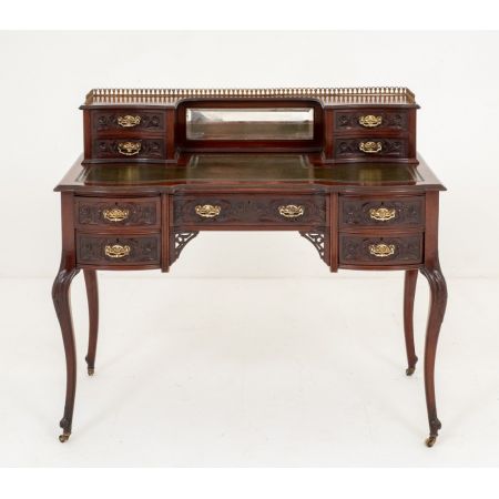 Chippendale Mahagoni Schreibtisch Massivholz antik ca 1890