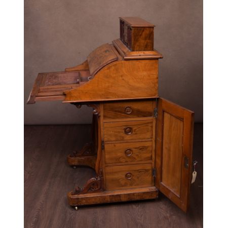 Viktorianischer Nussbaum Davenport Massivholz antik ca 1870