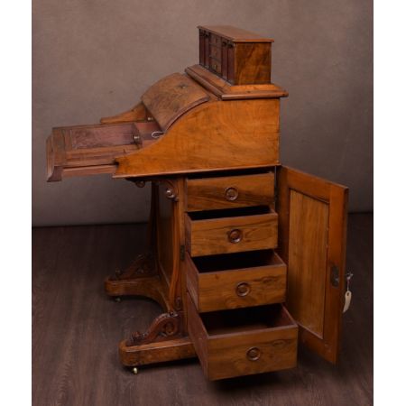 Viktorianischer Nussbaum Davenport Massivholz antik ca 1870
