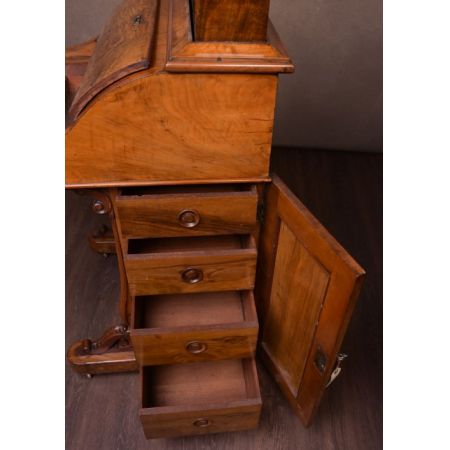 Viktorianischer Nussbaum Davenport Massivholz antik ca 1870