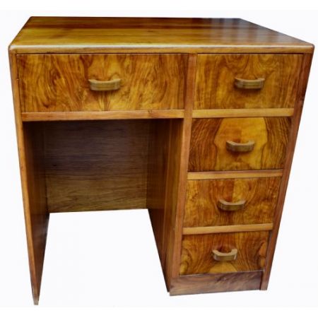Art Deco Nussbaum Schreibtisch Massivholz antik ca 1930
