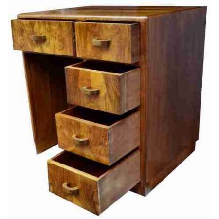 Art Deco Nussbaum Schreibtisch Massivholz antik ca 1930