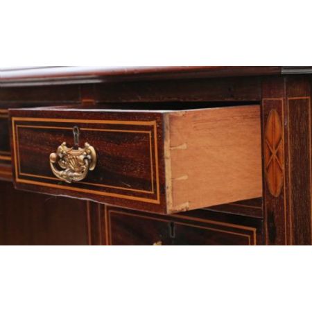 Antiker Viktorianischer Mahagoni Schreibtisch Massivholz ca. 1880