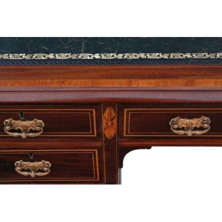 Antiker Viktorianischer Mahagoni Schreibtisch Massivholz ca. 1880