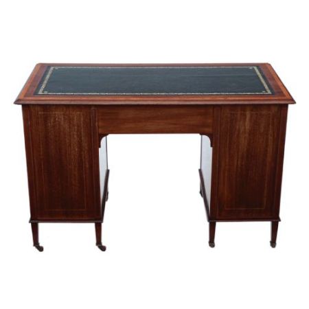 Antiker Viktorianischer Mahagoni Schreibtisch Massivholz ca. 1880