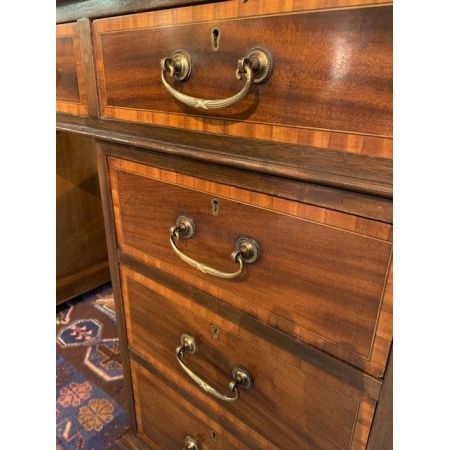 Edwardianischer Mahagoni Schreibtisch Massivholz antik ca 1910