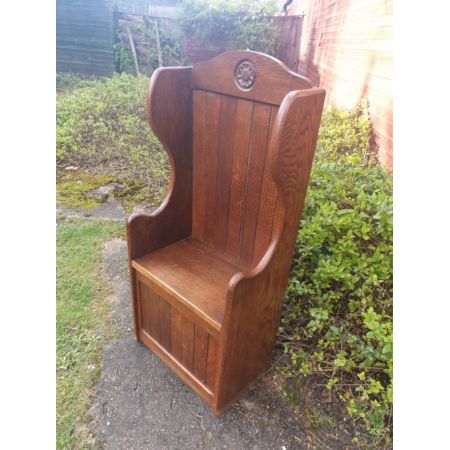 Kleiner Hall Seat aus Eichenholz