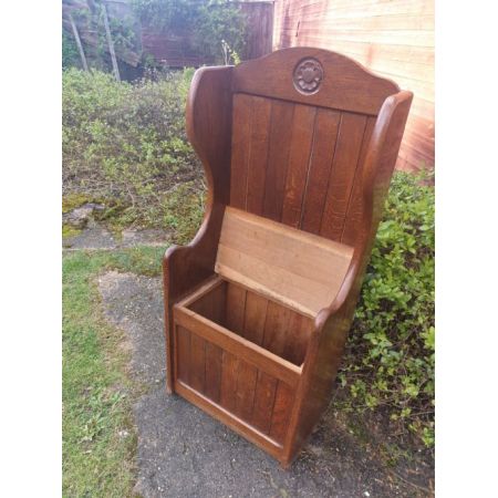 Kleiner Hall Seat aus Eichenholz