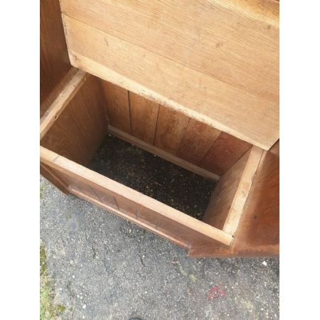 Kleiner Hall Seat aus Eichenholz